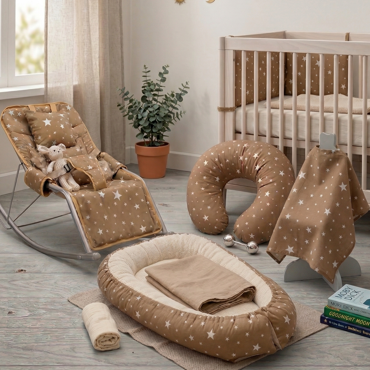 Premium Set Baby Nest &  Pillow & Cover & Rocking Bassinet